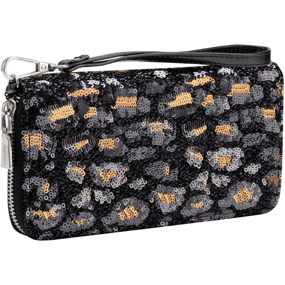 5941 Brentano RFID Blocking Slim Single-Zipper Sequins Wallet